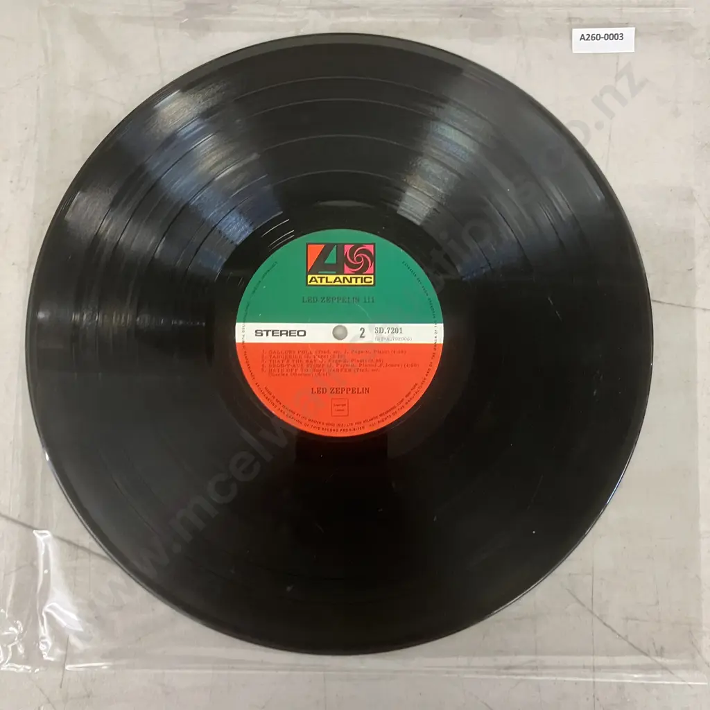 Rare Led Zeppelin - Led Zeppelin III Misprint Album, Gatefold Vinyl LP, 1970 New Zealand Pressing, Atlantic SD 7201 Image 1++