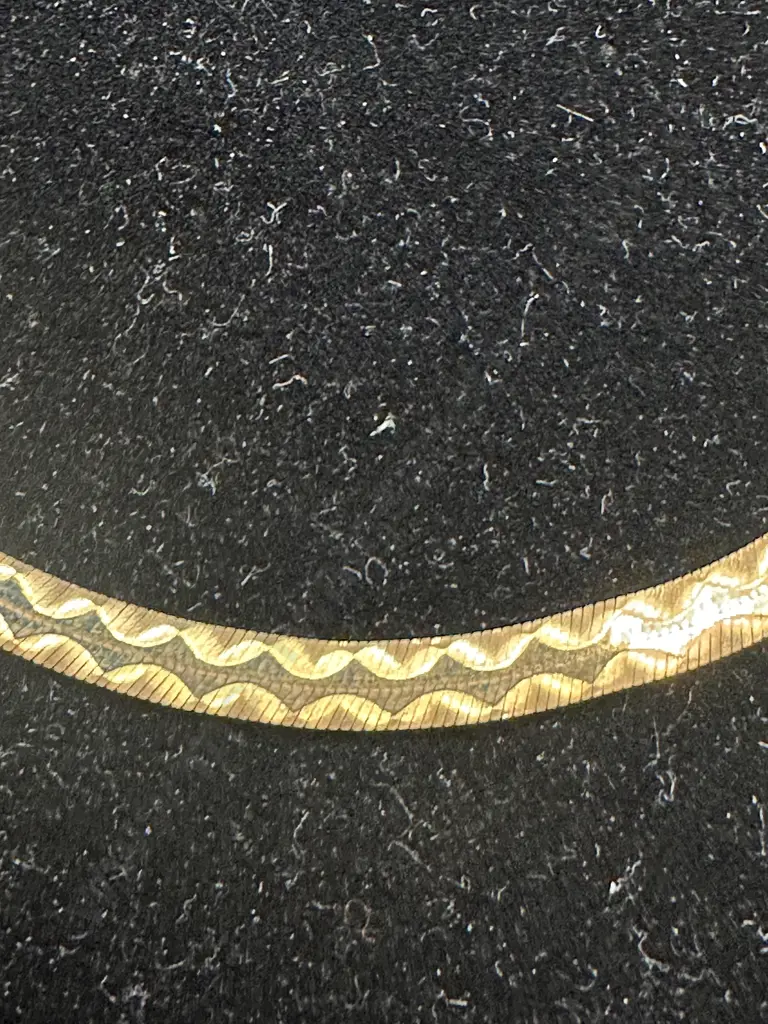Stamped Italy 375 Gold Flat Design Chain Image 1++
