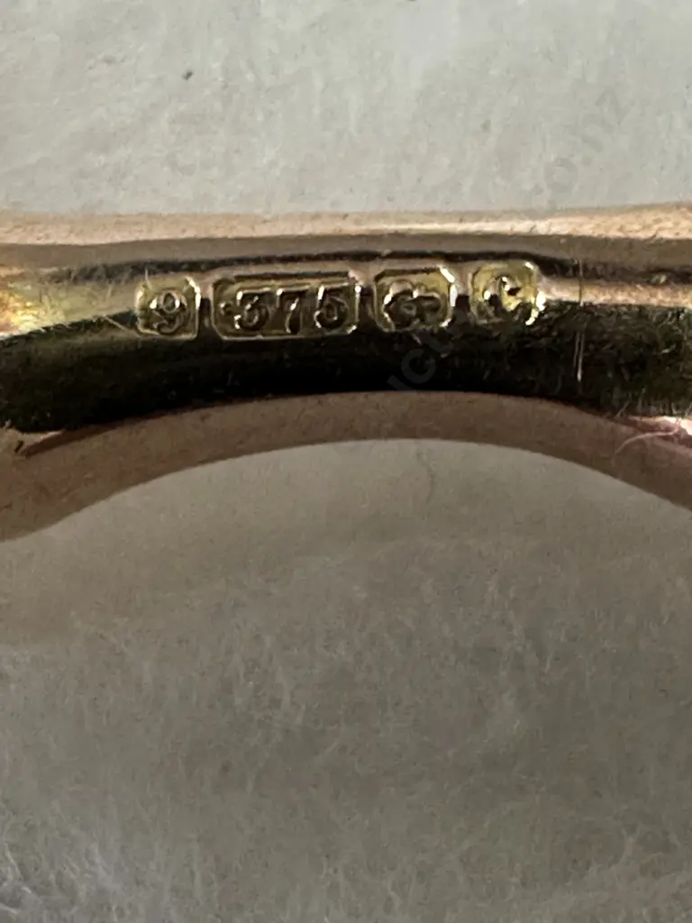 Antique Rose Gold Bamboo Detail Bangle Stamped 375 Safety Chain Damaged  Image 1++