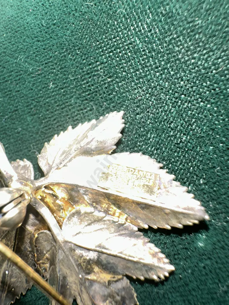 Sterling Silver & Encrusted With 24 Carat Gold Flora Danica Of Copenhagen Brooch Image 1++