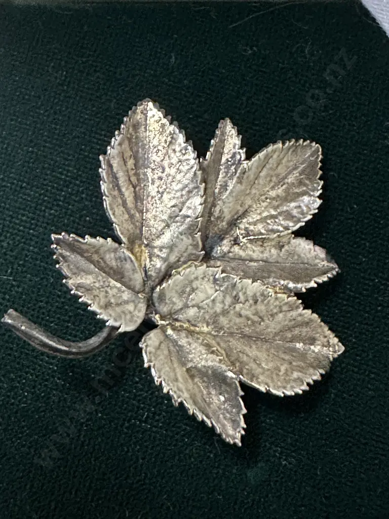 Sterling Silver & Encrusted With 24 Carat Gold Flora Danica Of Copenhagen Brooch Image 1++