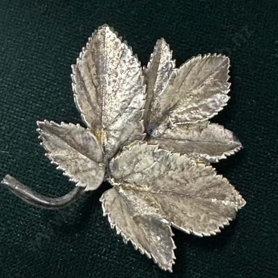Sterling Silver & Encrusted With 24 Carat Gold Flora Danica Of Copenhagen Brooch