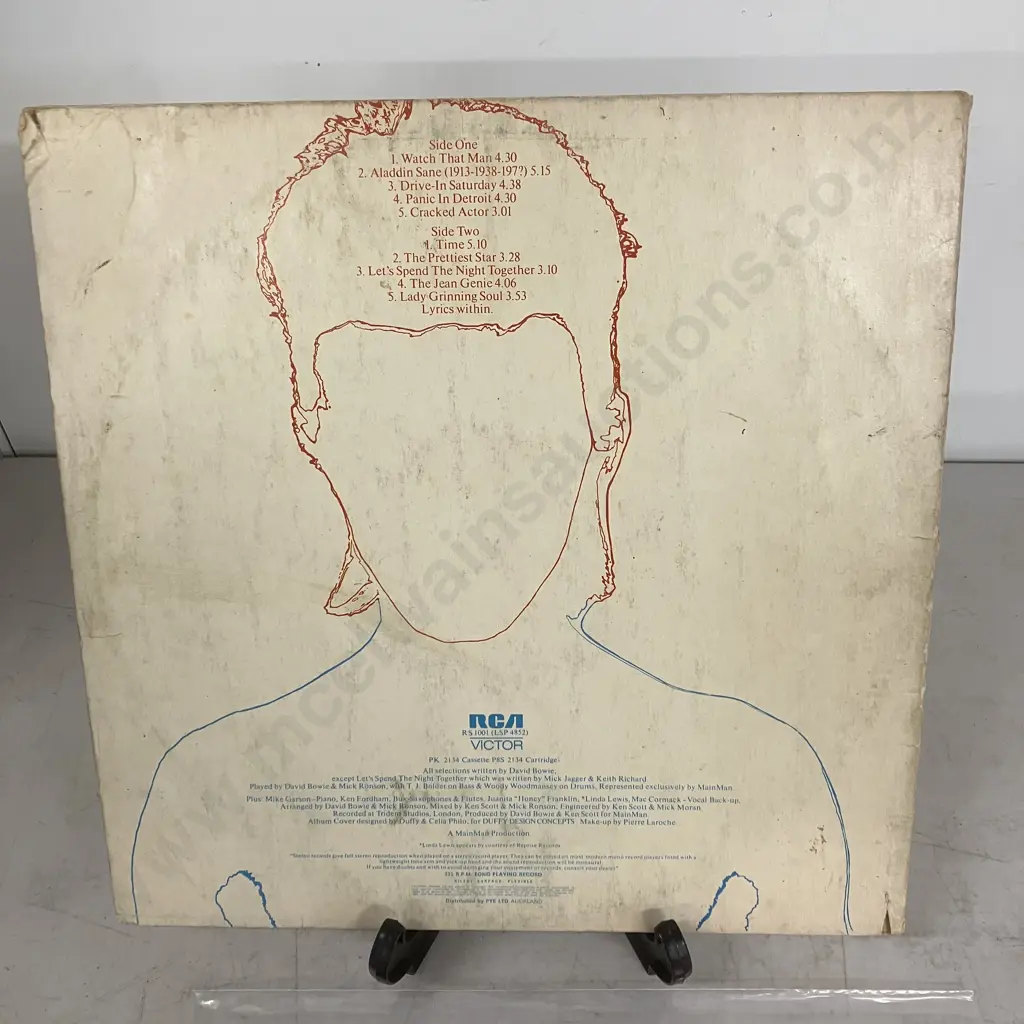 Rare 1973 New Zealand Pressing David Bowie Aladdin Sane Gatefold Vinyl LP Record With Lyrics Sleeve, RCA Victor LSP-4852 Image 1++