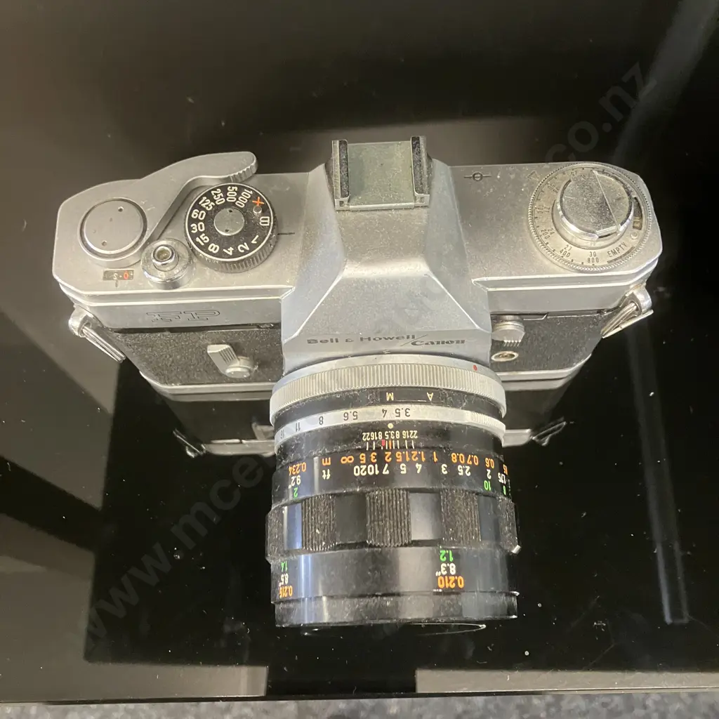Canon / Bell & Howell FP 35mm Camera (#145499) With Canon FL 50mm f3.5 Macro Lens (#28656) - Japan 1964-1966 Image 1++