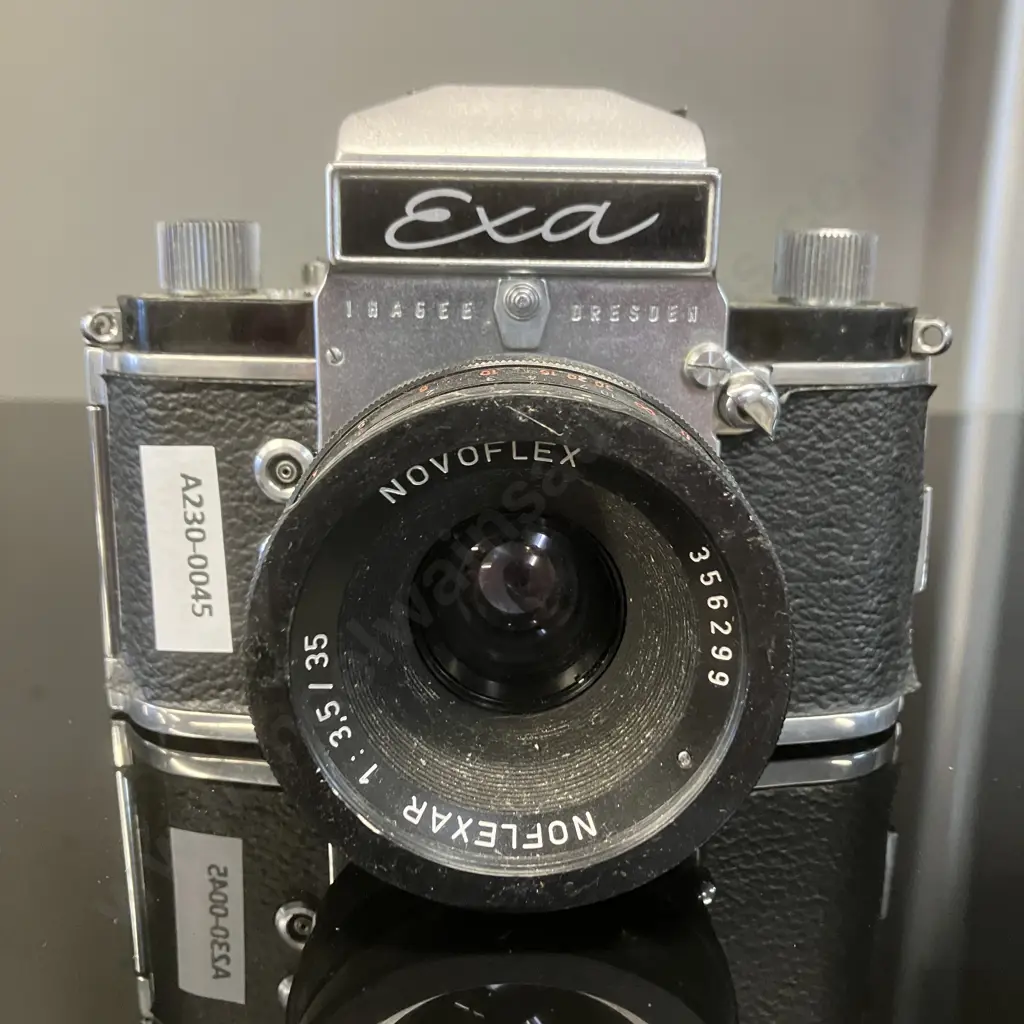 Ihagee Exa Version 6 (1961) 35mm SLR Film Camera With Rare Novoflex Noflexar 35mm f/3.5 M43 Mount Lens - German Image 1++