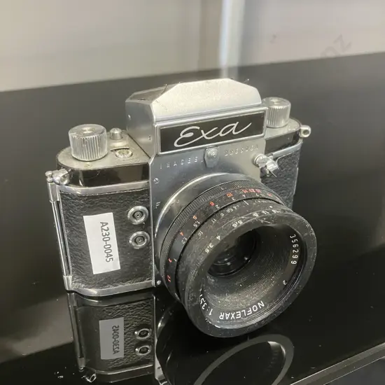 Ihagee Exa Version 6 (1961) 35mm SLR Film Camera With Rare Novoflex Noflexar 35mm f/3.5 M43 Mount Lens - German