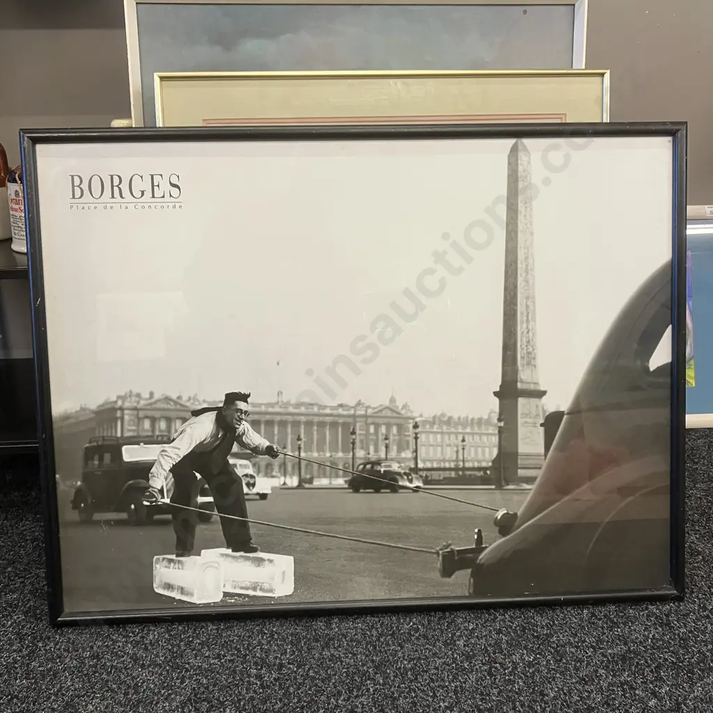 Vintage Borges Place De La Concorde Framed Print. 62 x 83cm Image 1++