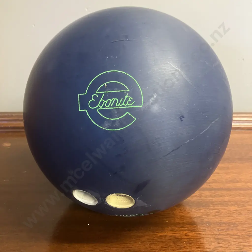 Vintage Ebonite Firebolt (6W1B330) & Ebonite Nitro (12H8169) Bowling Balls With Prince Carry Case Image 1++