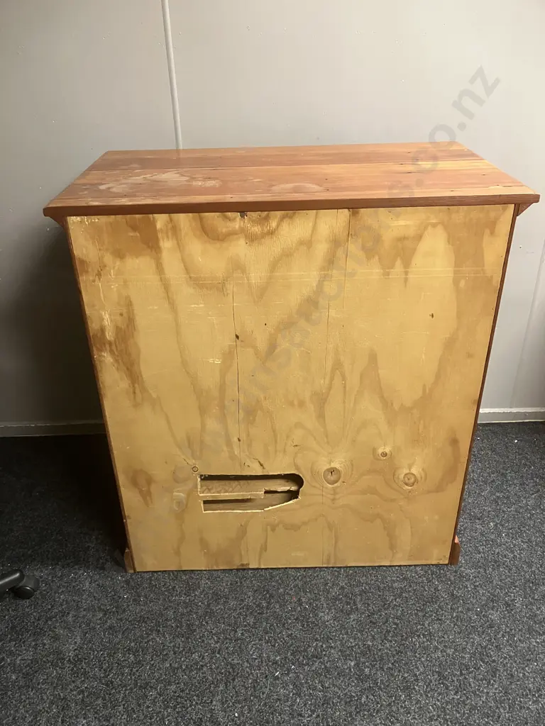 Recycled Rimu TV Cabinet, 2 Doors, Drawer At Base, Knob Handles. H110 W102 D59cm Image 1++