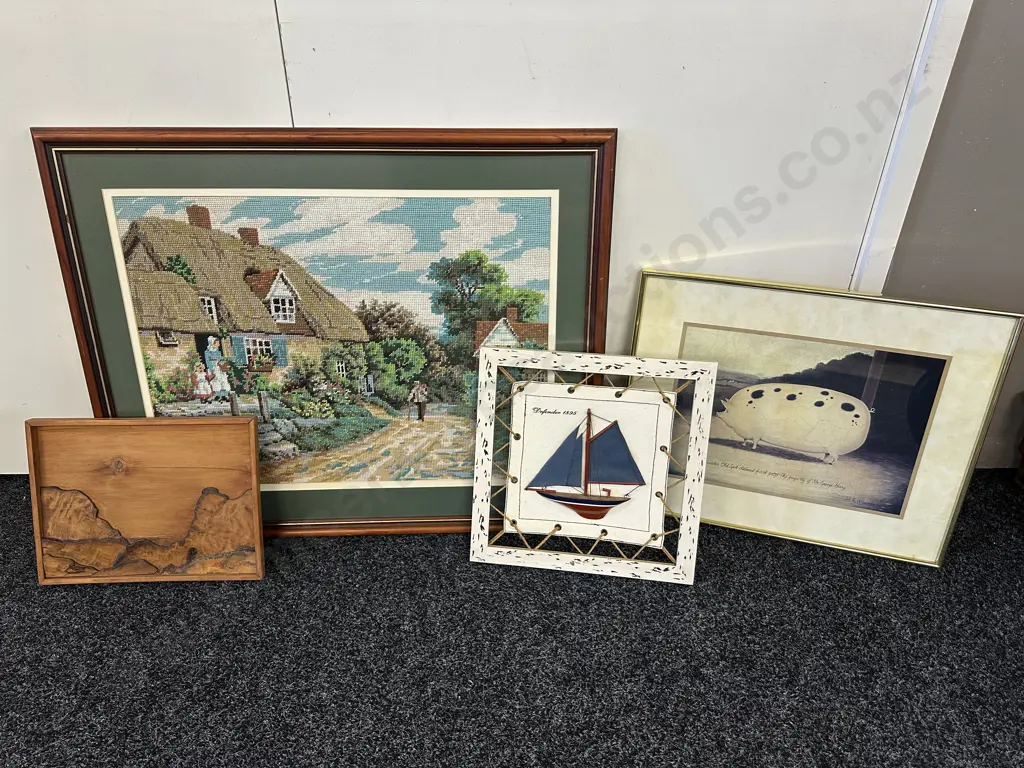 Assorted Vintage Artwork Including Tapestry Etc Image 1++
