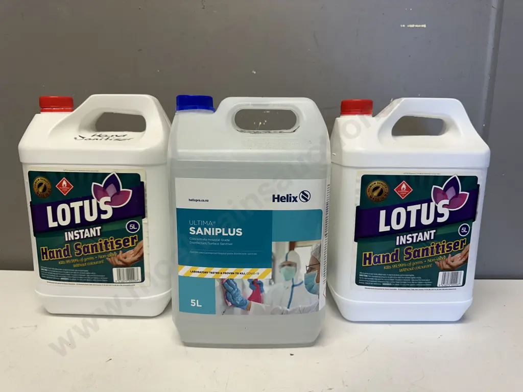 Lotus Instant Hand Sanitiser x2 & Helix Ultima Saniplus x1 Image 1++
