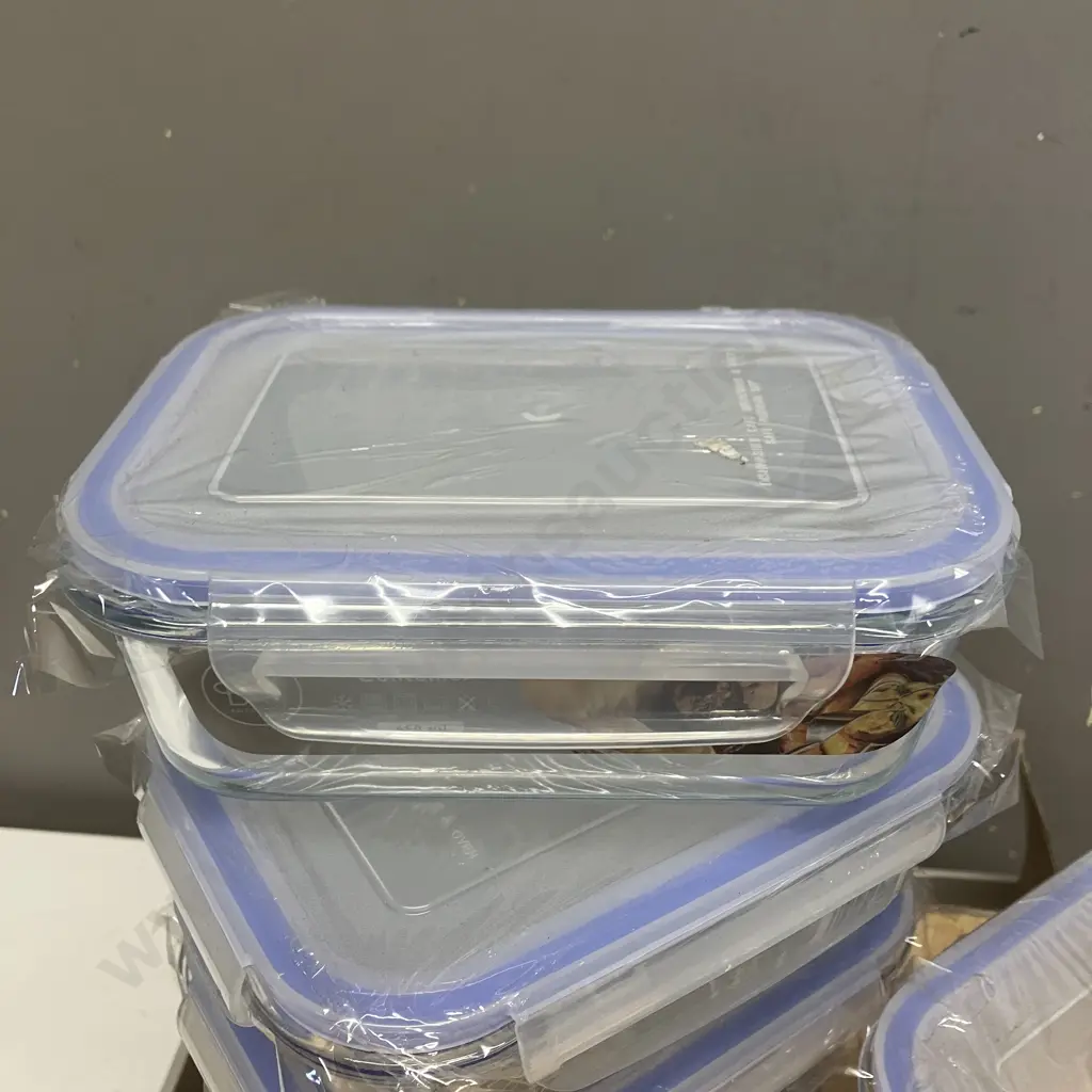Kates Kitchen 750ml Glass Canister with Bamboo Lid x 7 & Rectangular Food Container 650ml x 4 Image 1++
