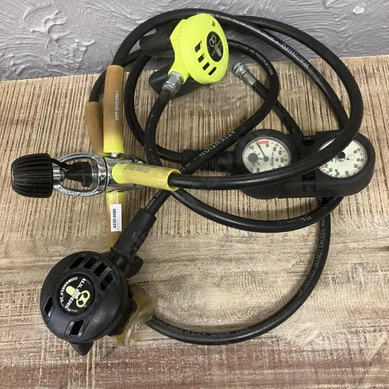 US Divers Conshelf 22 Regulator With US Divers Octo, Aqua-Lung Pivot 3 Gauge Console & Regulator