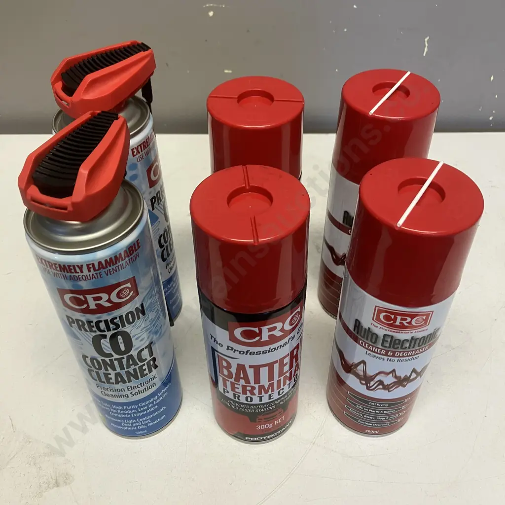 Two of Each -  CRC Battery Terminal Protector, Auto Electronic Cleaner & Degreaser, Precision Co Contact Cleaner Image 1++