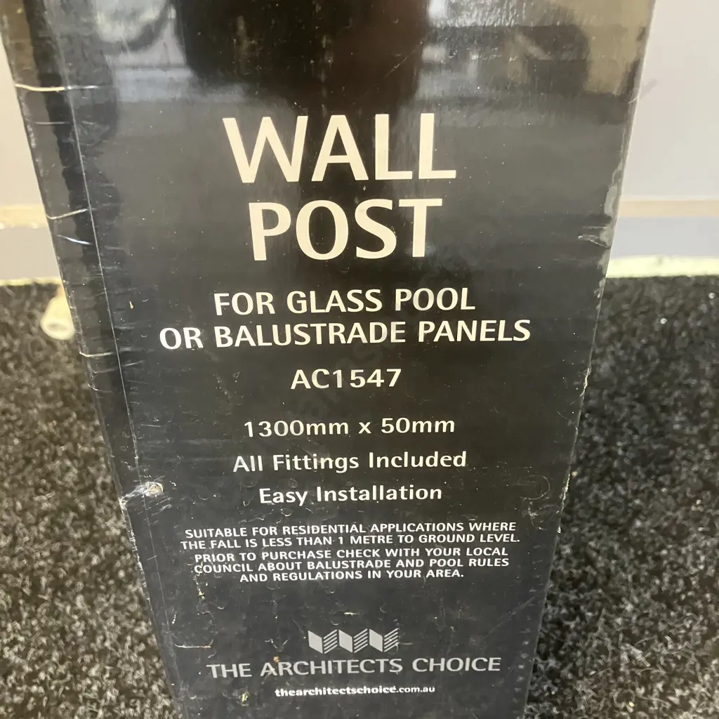 Wall Post For Glass Balustrade AC1547 1300mm x 50mm (NIB) Image 1++