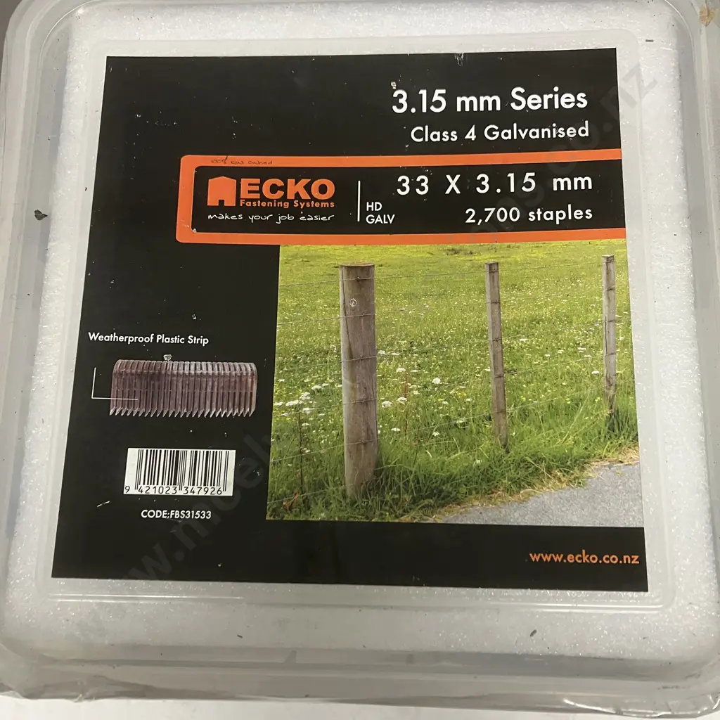 Ecko 33 x 3.15mm HD Galv Staples - 3 x Containers of 2,700 Staples Image 1++