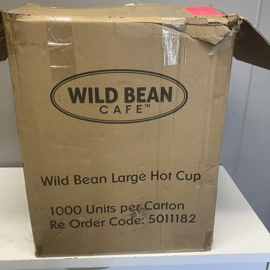 Box Lot 15 Packs of 50 Wild Bean Large Hot Cups Image 1++