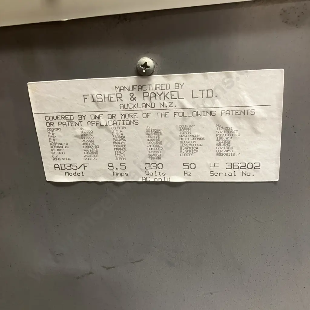 F&P Frigidaire Compact Dryer Model AD35/F, #LC 36202 Image 1++