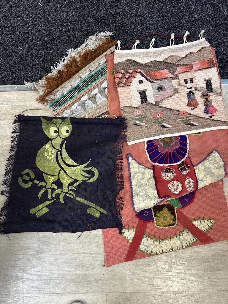   Selection Of Vintage Items Including Wall Hangings, Microscope, Canteen Etc Image 1++