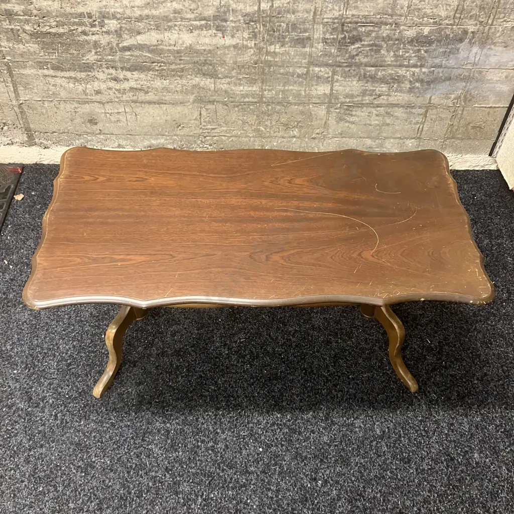Mahogany Coffee Table (Repair To Leg) H48 W91 D46cm & Wine Table 53 x 39cm Image 1++