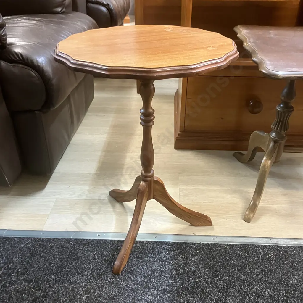 Mahogany Coffee Table (Repair To Leg) H48 W91 D46cm & Wine Table 53 x 39cm Image 1++
