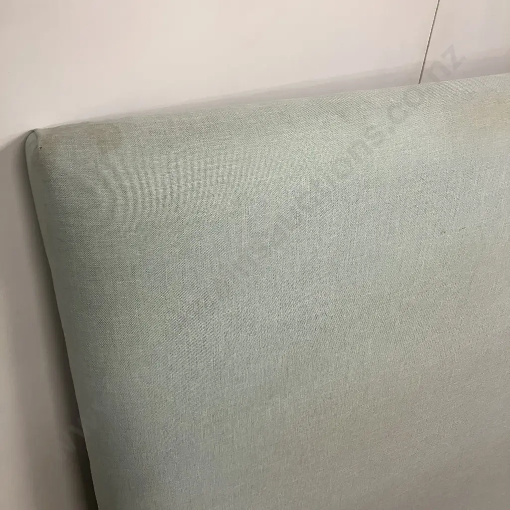 Pale Blue Fabric Upholstered Head Board. 124 x 183cm Image 1++