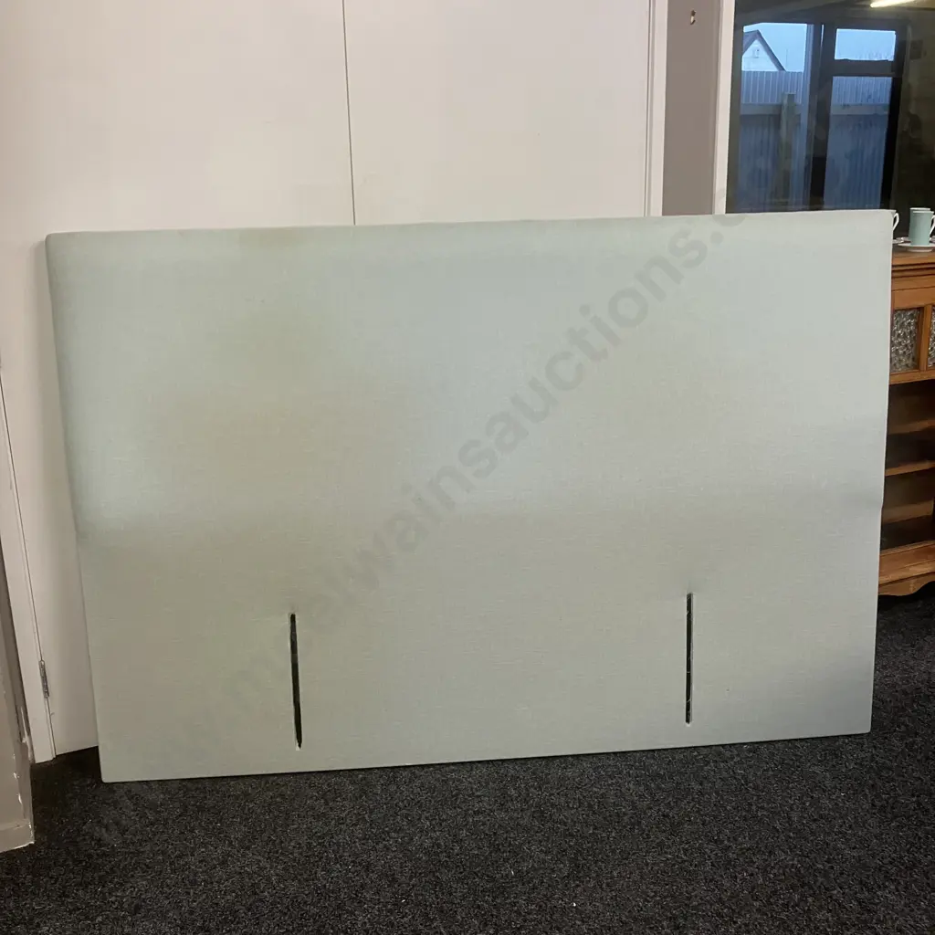 Pale Blue Fabric Upholstered Head Board. 124 x 183cm Image 1++