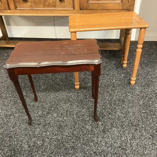 Small Oak & Mahogany Side Tables