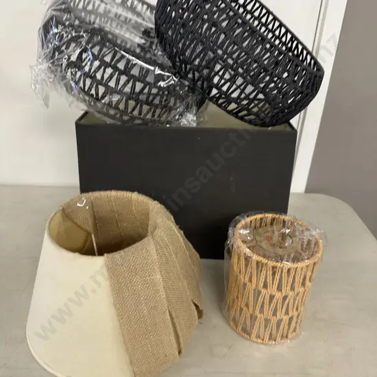 Selection Of Lamp Shades Including Rattan
