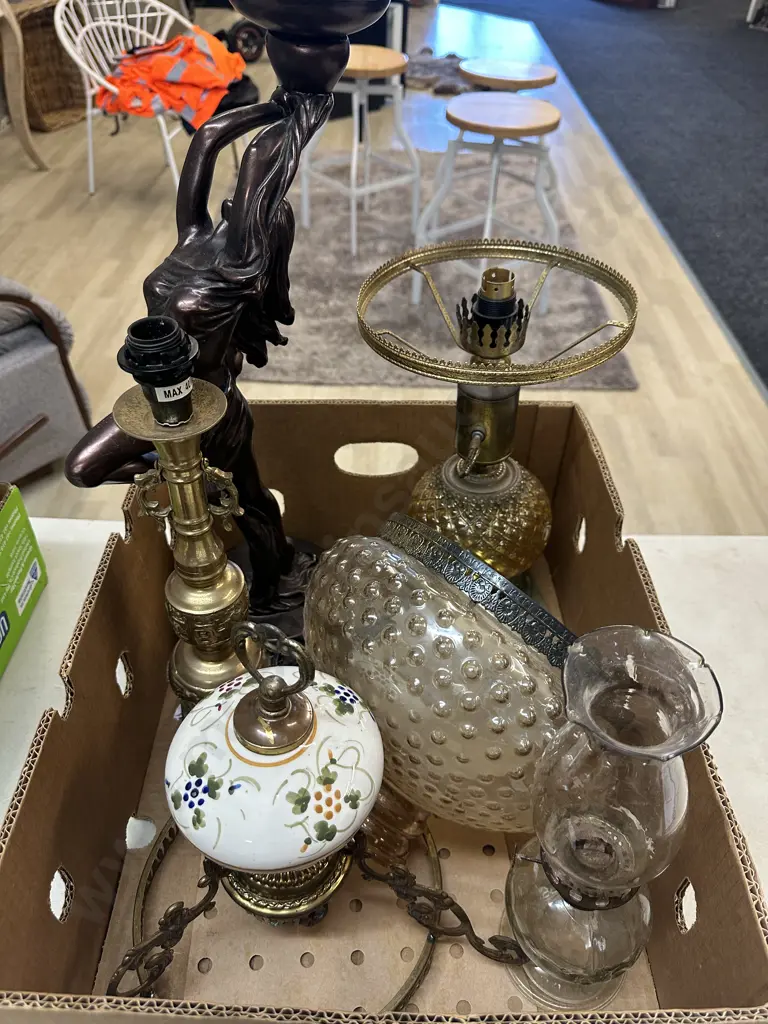 Assorted Vintage Items Including Lamp Bases, Shades Etc Image 1++
