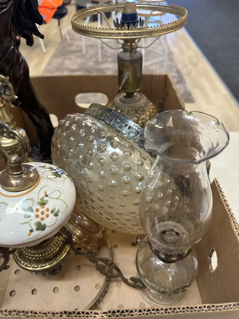 Assorted Vintage Items Including Lamp Bases, Shades Etc Image 1++