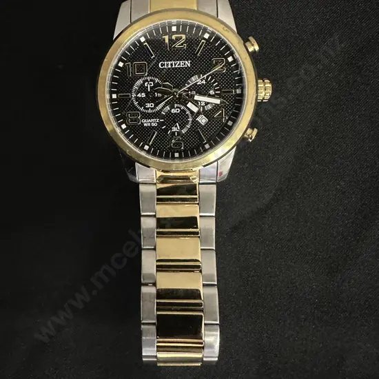 Mens Citizen Watch Gold/Silver Coloured Detail 302310046