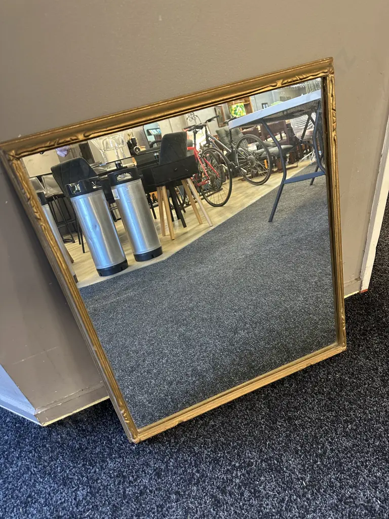 Antique Framed Rectangular Mirror H67,W58cm.  Image 1++