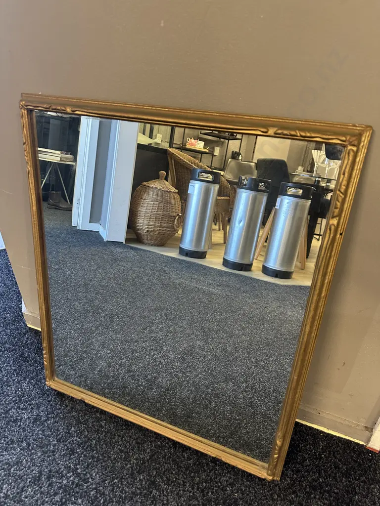 Antique Framed Rectangular Mirror H67,W58cm.  Image 1++