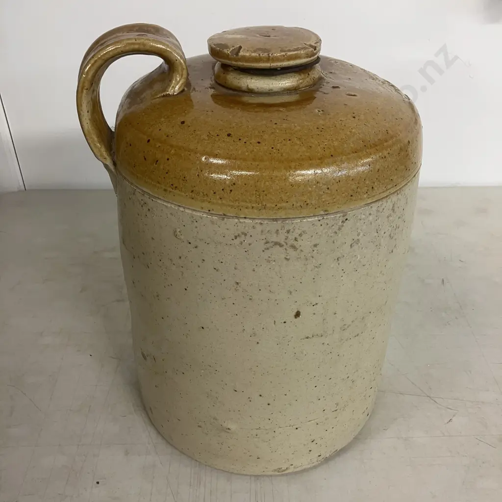 B.A.A Stoneware Battery Acid Jar With Screw Top & Side Handle. Impressed Details. 35 x 24cm Image 1++