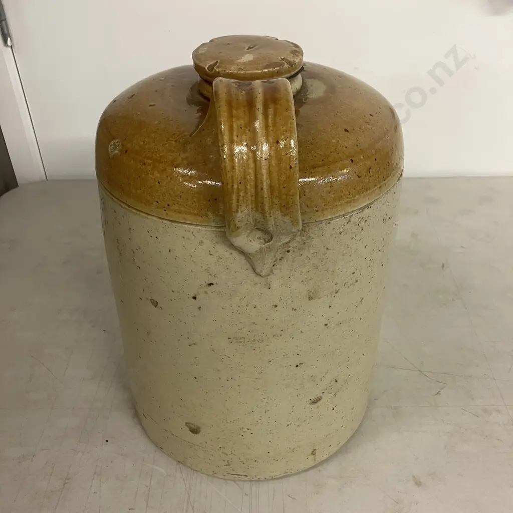 B.A.A Stoneware Battery Acid Jar With Screw Top & Side Handle. Impressed Details. 35 x 24cm Image 1++