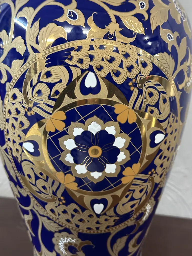 Hand Painted Vase Porcelain Dane Collection Blue/Gold H45cm. Image 1++
