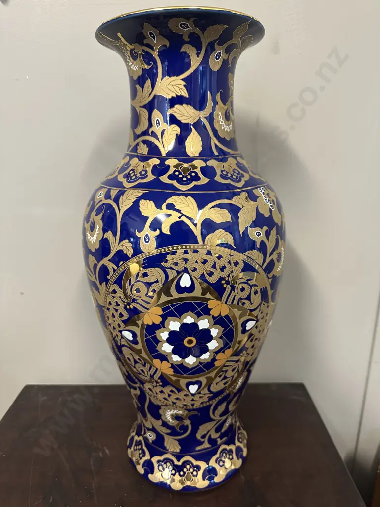 Hand Painted Vase Porcelain Dane Collection Blue/Gold H45cm. Image 1++