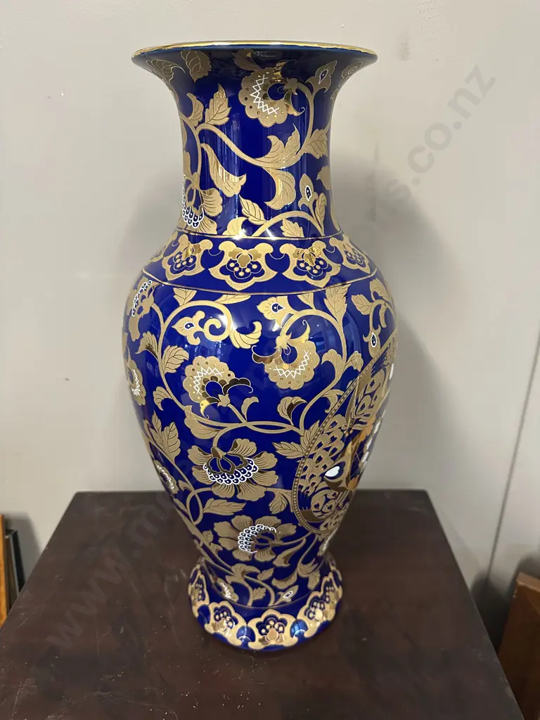Hand Painted Vase Porcelain Dane Collection Blue/Gold H45cm. Image 1++