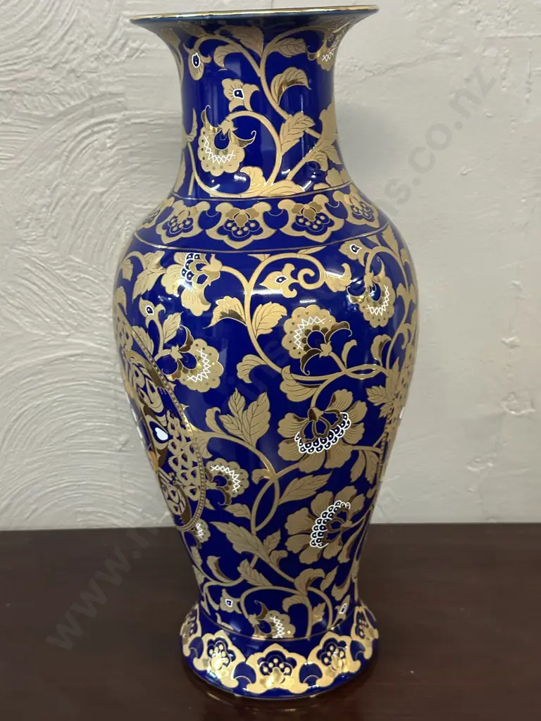 Hand Painted Vase Porcelain Dane Collection Blue/Gold H45cm. Image 1++