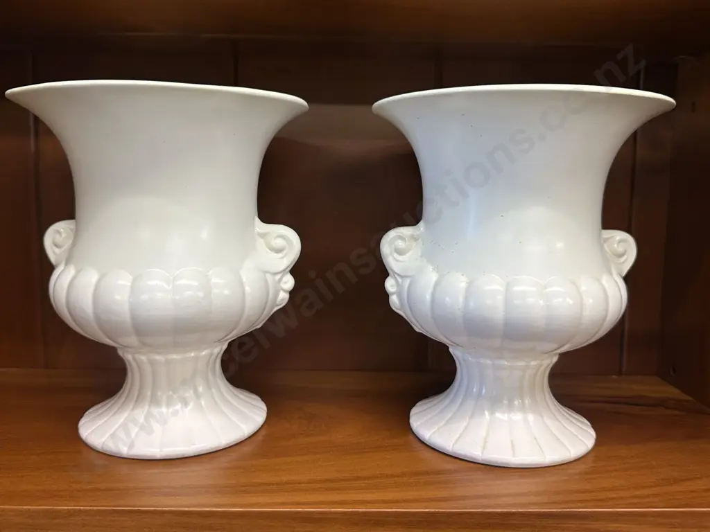 Pair Of Crown Lynn Potteries Classical Urn Vases (one af) Image 1++