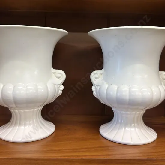 Pair Of Crown Lynn Potteries Classical Urn Vases (one af)