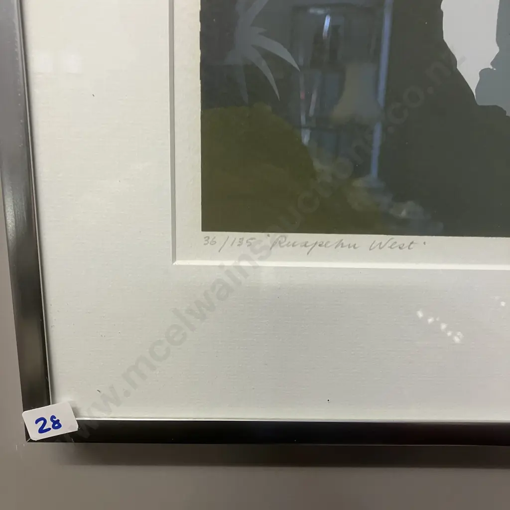 Malcom Warr '81, "Ruapehu West" Screen Print, Numbered 36/135. Signed & Dated Lower Right. 57 x 85cm Image 1++