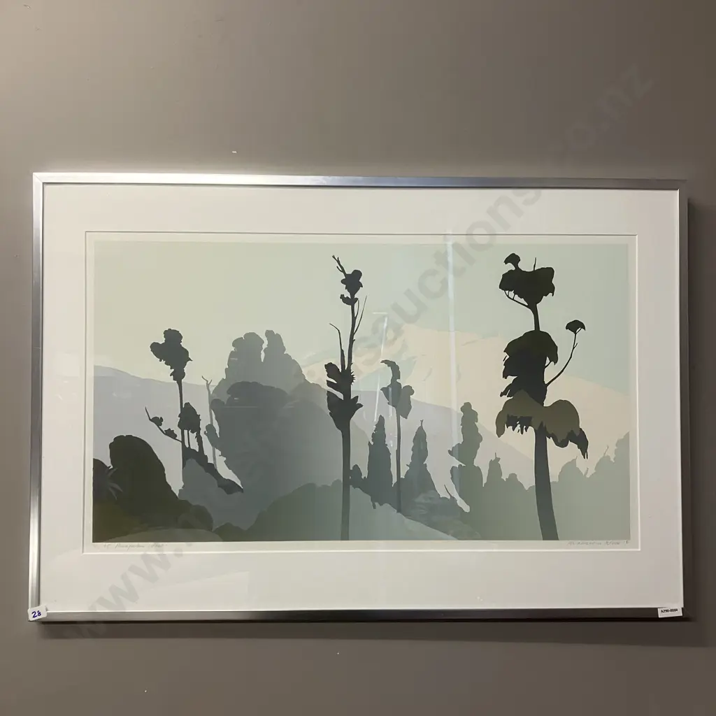 Malcom Warr '81, "Ruapehu West" Screen Print, Numbered 36/135. Signed & Dated Lower Right. 57 x 85cm Image 1++