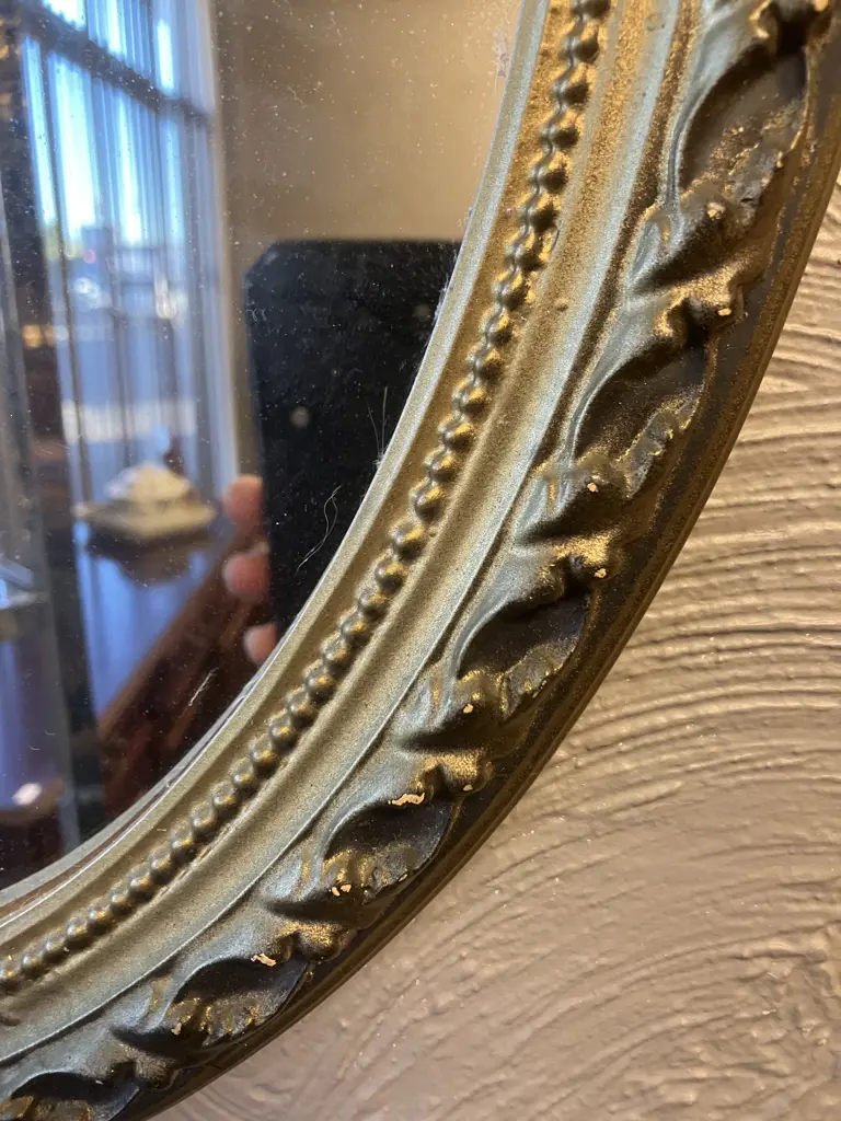 Gilt Framed Oval Wall Mirror. 45 x 36cm Image 1++