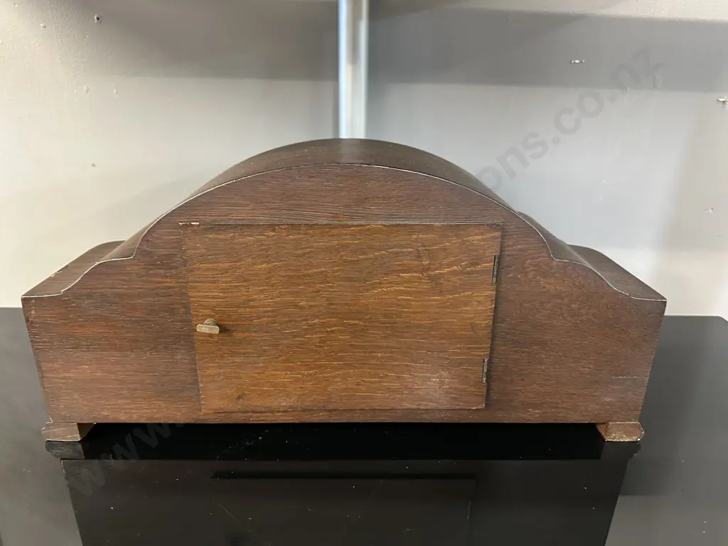 Art Deco German Kanthe Oak Cased Chiming Mantle Clock (No Key) Image 1++
