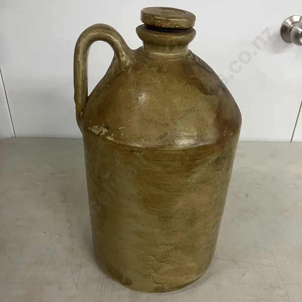 BP Comprox Timaru Potteries Stoneware Demijohn With Stopper, 1940s, Stamped BP Comprox. 43 x 23cm Image 1++