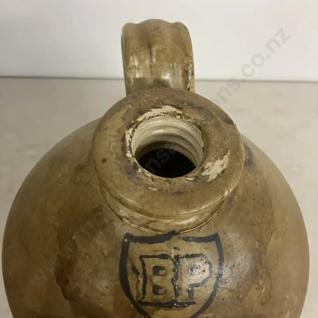 BP Comprox Timaru Potteries Stoneware Demijohn With Stopper, 1940s, Stamped BP Comprox. 43 x 23cm Image 1++