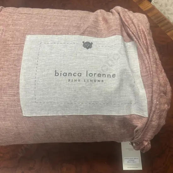 Bianca Lorenne Fine Linens Appetto Dusky Merlot Coverlet 240cm x220cm. RRP $935.00