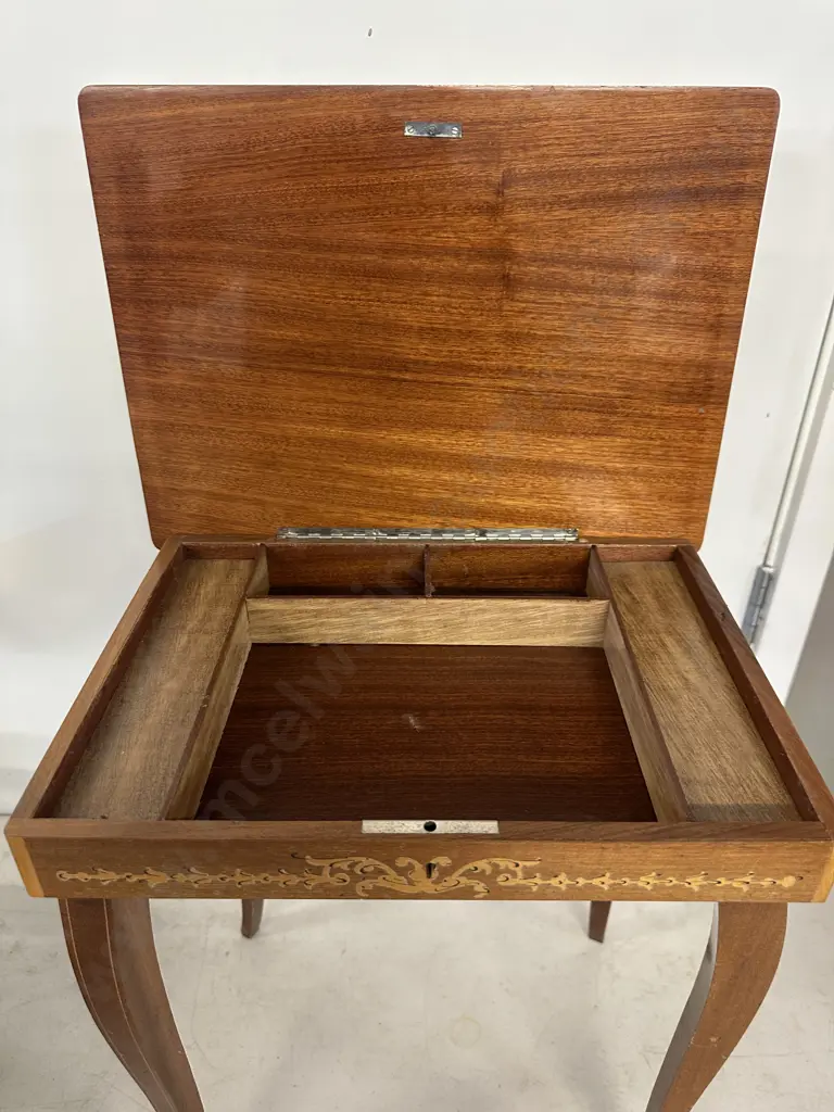 Italian Inlaid Side Table (musical not working) H42,W37,D28cm. Image 1++